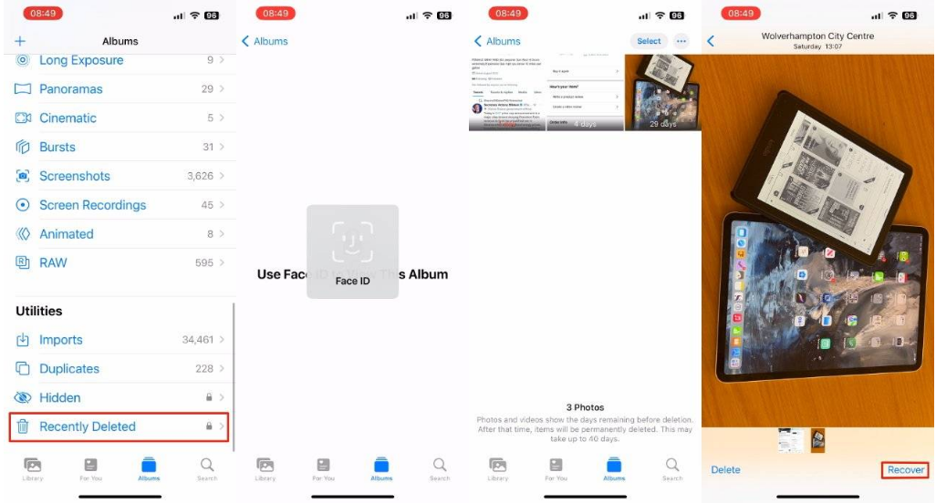 扎鲁特苹果14维修分享 iPhone14 上恢复已删除的照片 